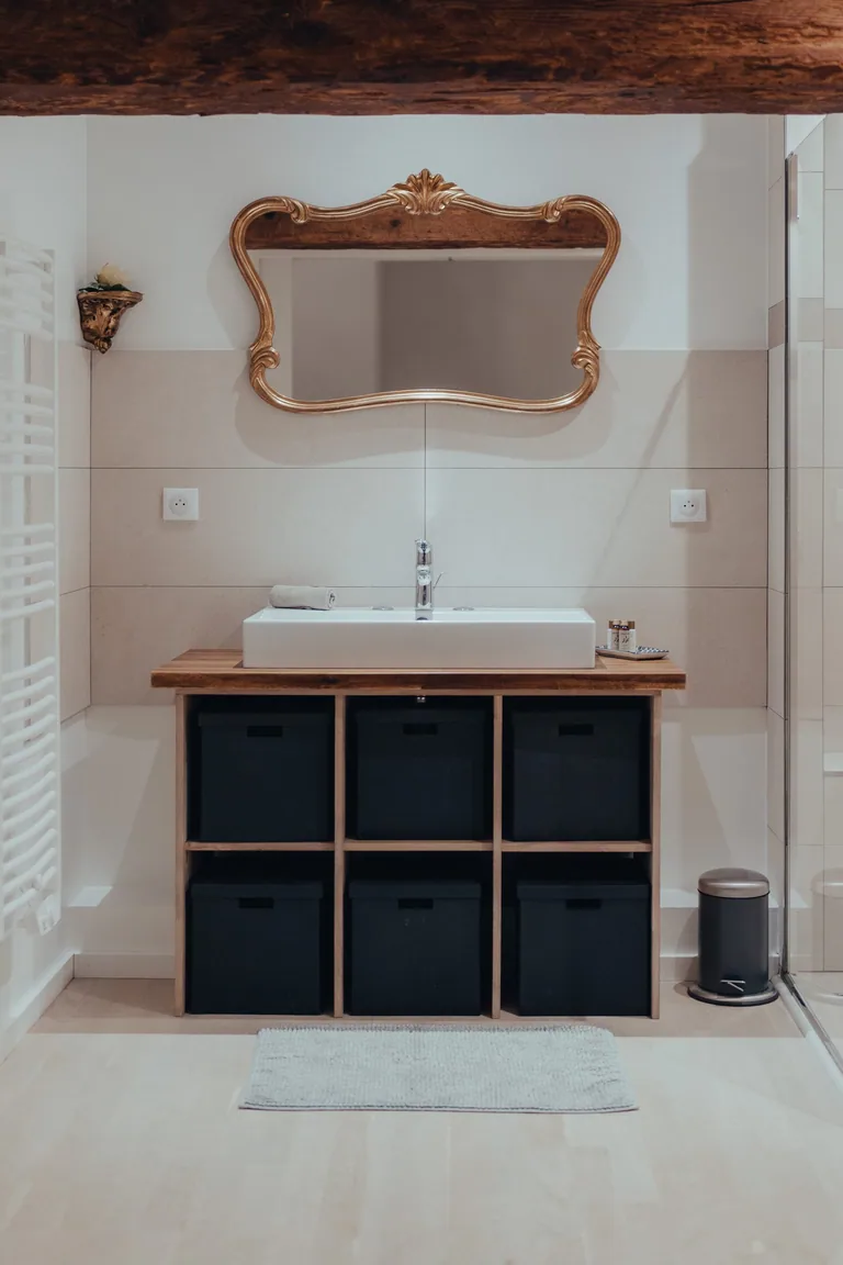 A bathroom at Limusic Studio in Southern France.